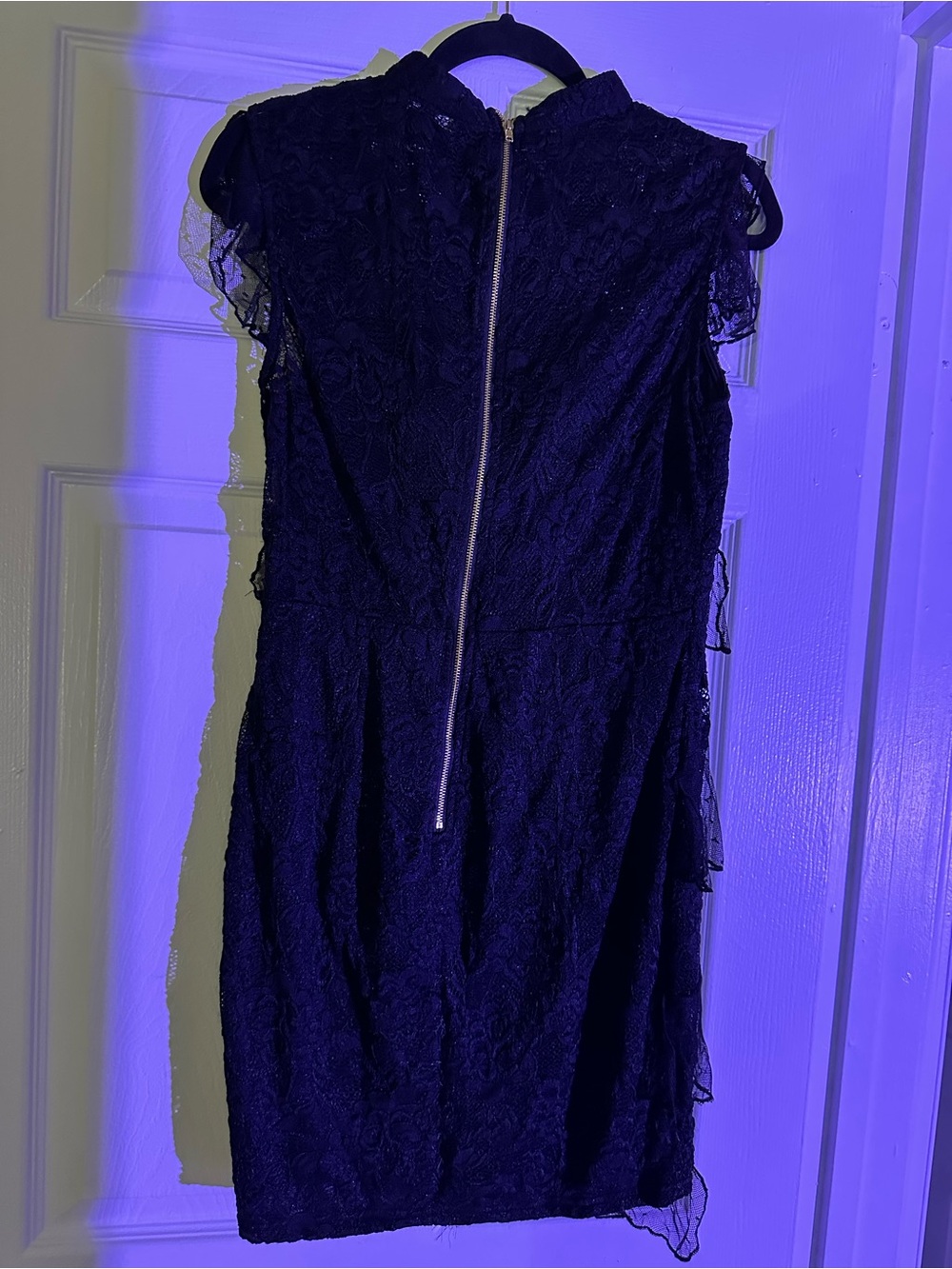 Entry Black Lace Ruffle Mini Dress - Picture 3 of 3